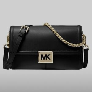 Michael Kors Sonia Leather Medium Shoulder Bag in Black